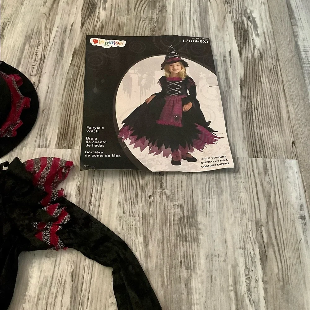 Costume Disguise Fairytale witch 🧙‍♀️ black purple silver worn one time Lg-4/6